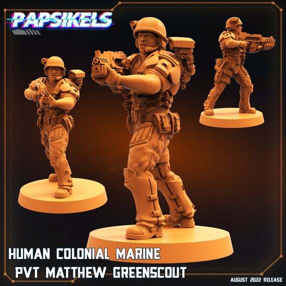 Papsikels Miniatures/human Colonial Marine PVT Matthew - Etsy