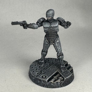 Miniatura pintada / Miniaturas Papsikels / Cyberpunk / Ficção científica / Personagem do jogador / Corpo Cop / NPC / Robo