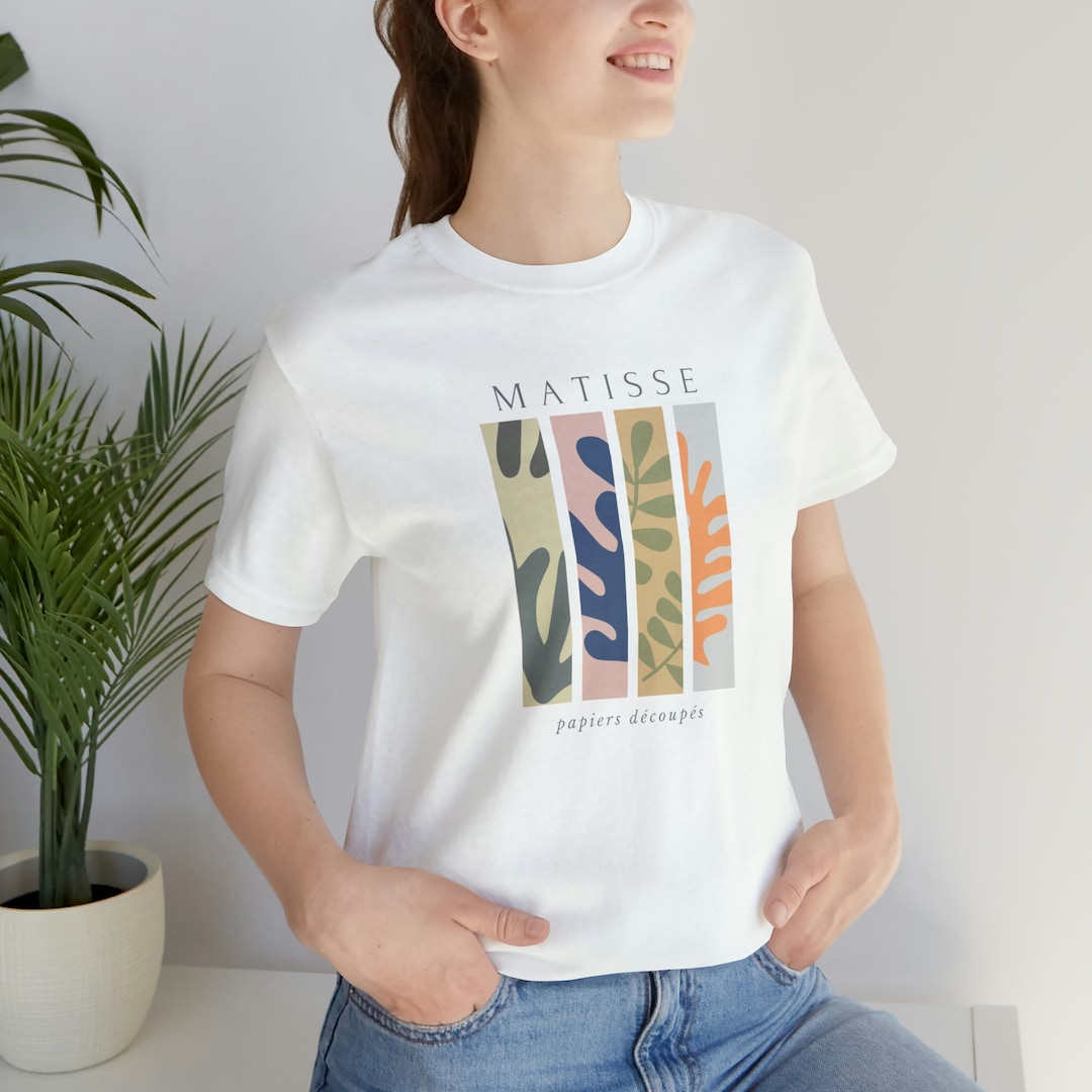 T-shirt Vintage Henri Matisse Années 90 - Taille M - Coton Blanc - Occasion Très Bon état