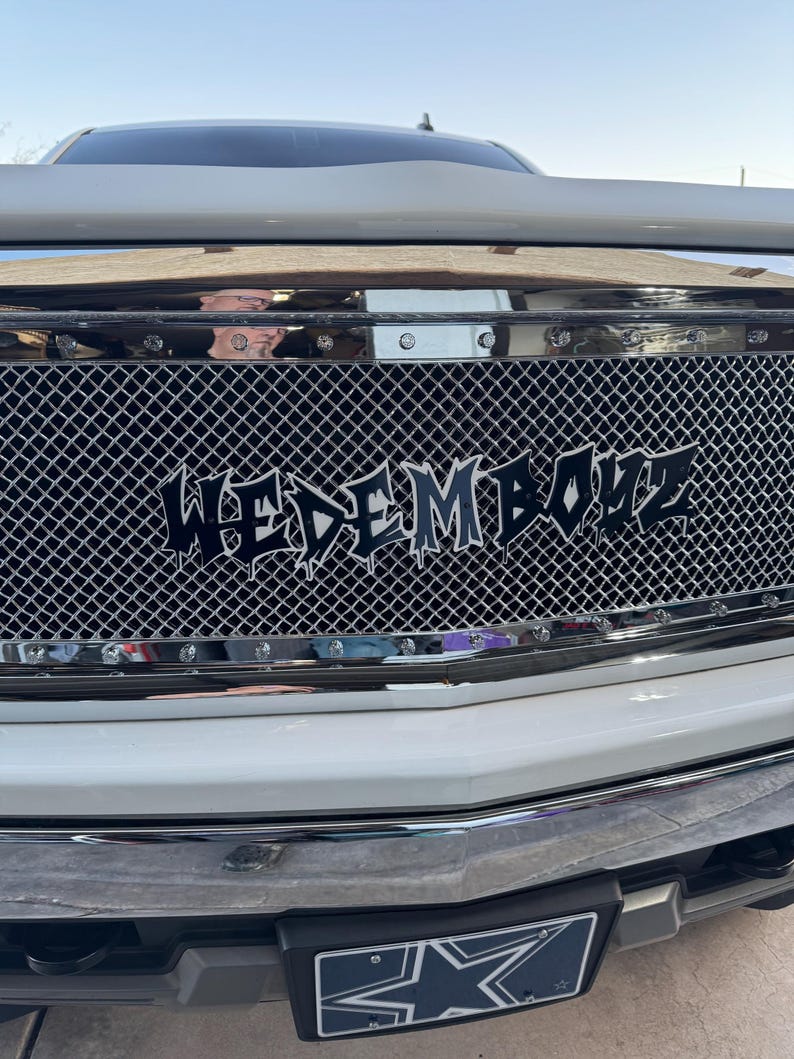 Custom Lettering Steel Grille Emblem Multiple Size - Etsy