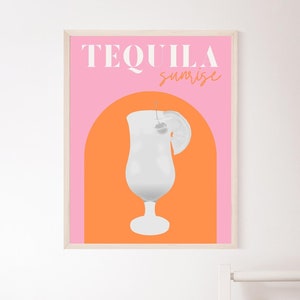 Tequila Sunrise Poster | Bar Cart Decor | Cocktail Art | Printable Wall Art | Instant Digital Download | Trendy Art Prints | Apartment Decor