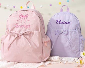 Custom Kids Backpack Cute Toddler Backpack With Bow Personalized
