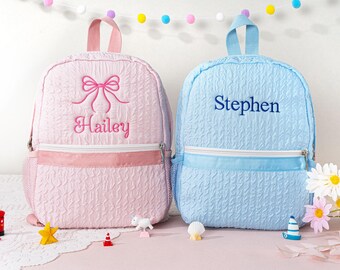 Personalized Seersucker Toddler Backpack: Ballet, Dance, or Travel