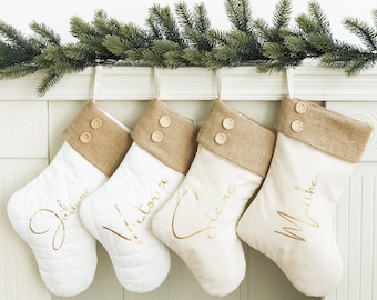 Personalized Christmas Stocking: Quilted Family Holiday Decor