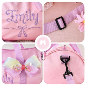 Dance Bag for Little Girls: Custom Name Sparkly Ballet Duffel Bag, Personalized Kids Gift image 6