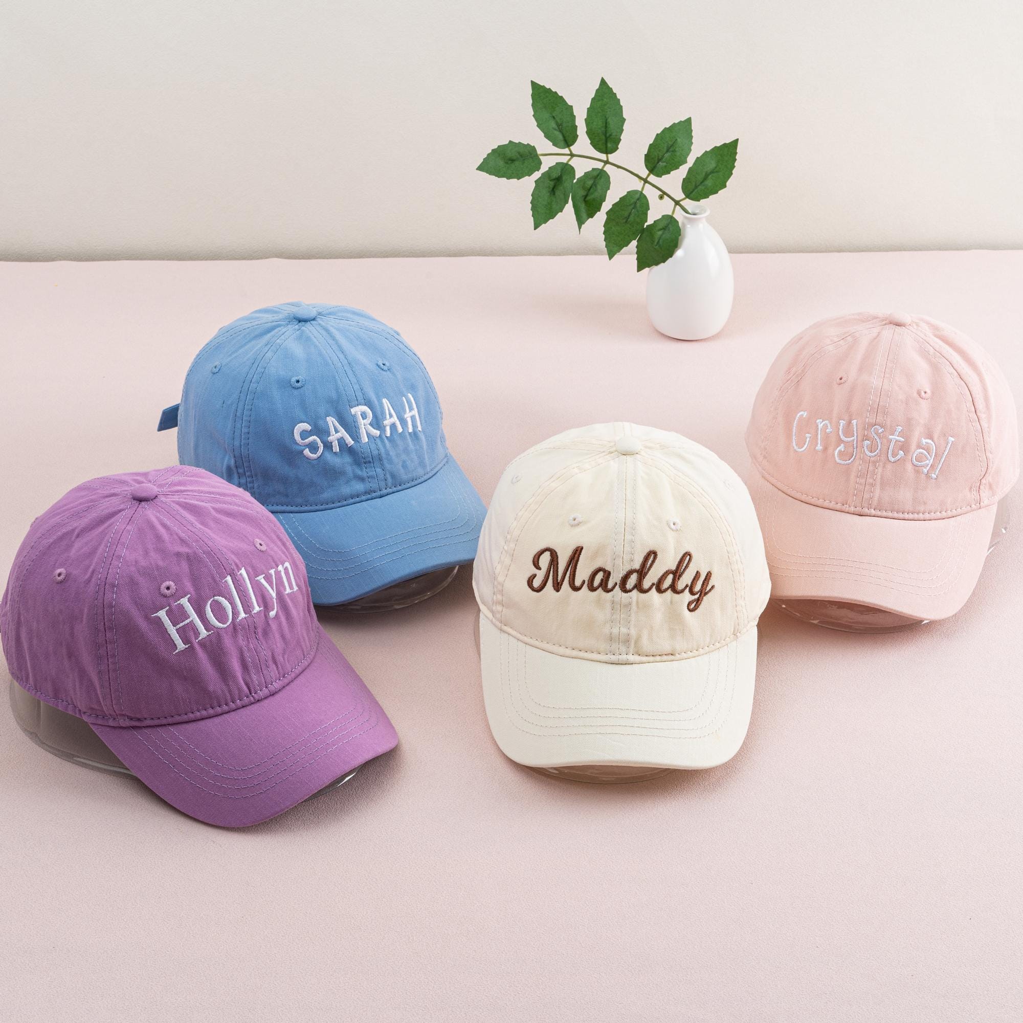 Personalized Kids Baseball Hat: Embroidered Name, Candy Color Cotton Cap, 2-6 Years Old