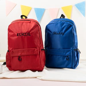 Personalized Canvas Backpack: Custom Monogram Book Bag, Birthday Gift