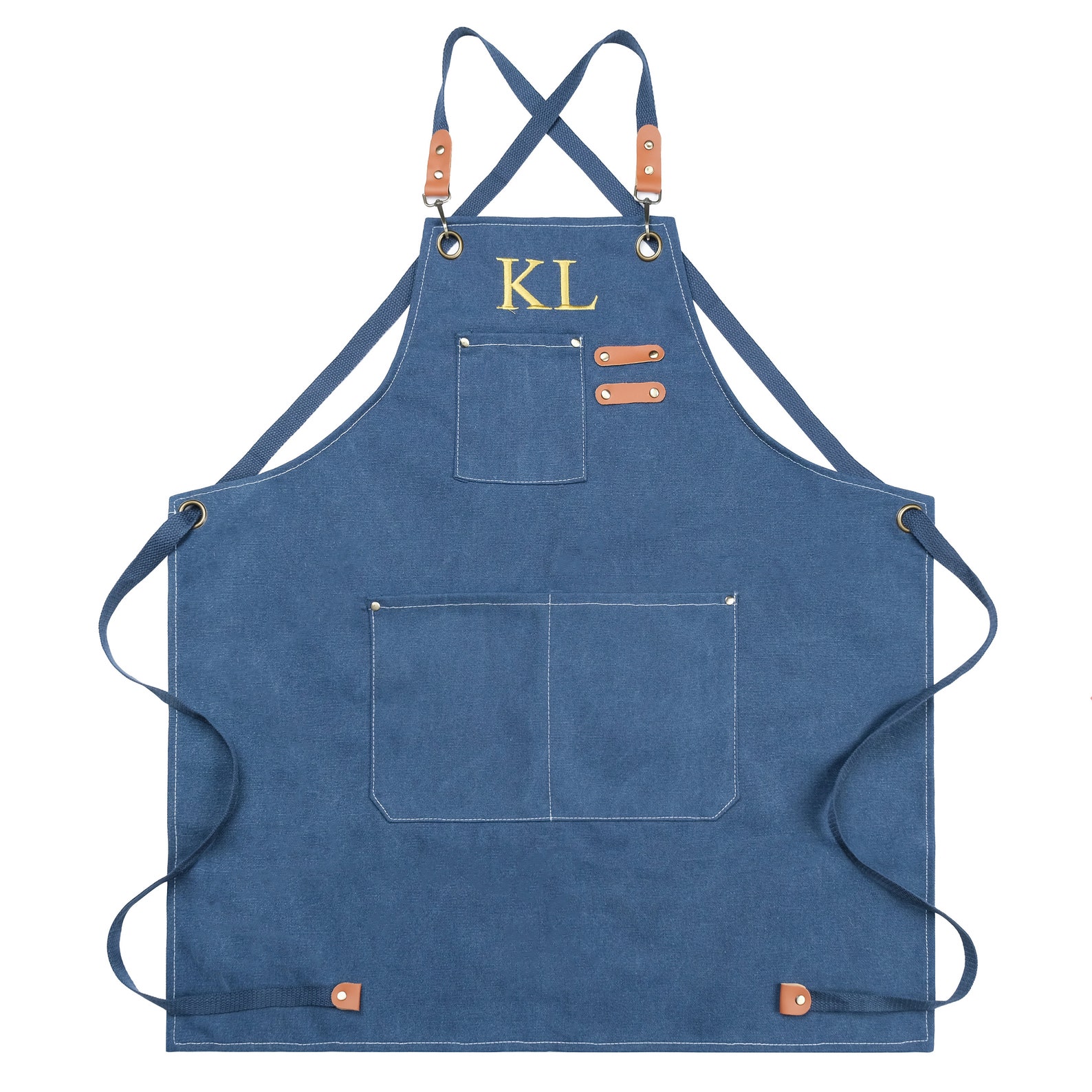 Personalized Canvas Apron With Leather Strap Custom Birthday Etsy