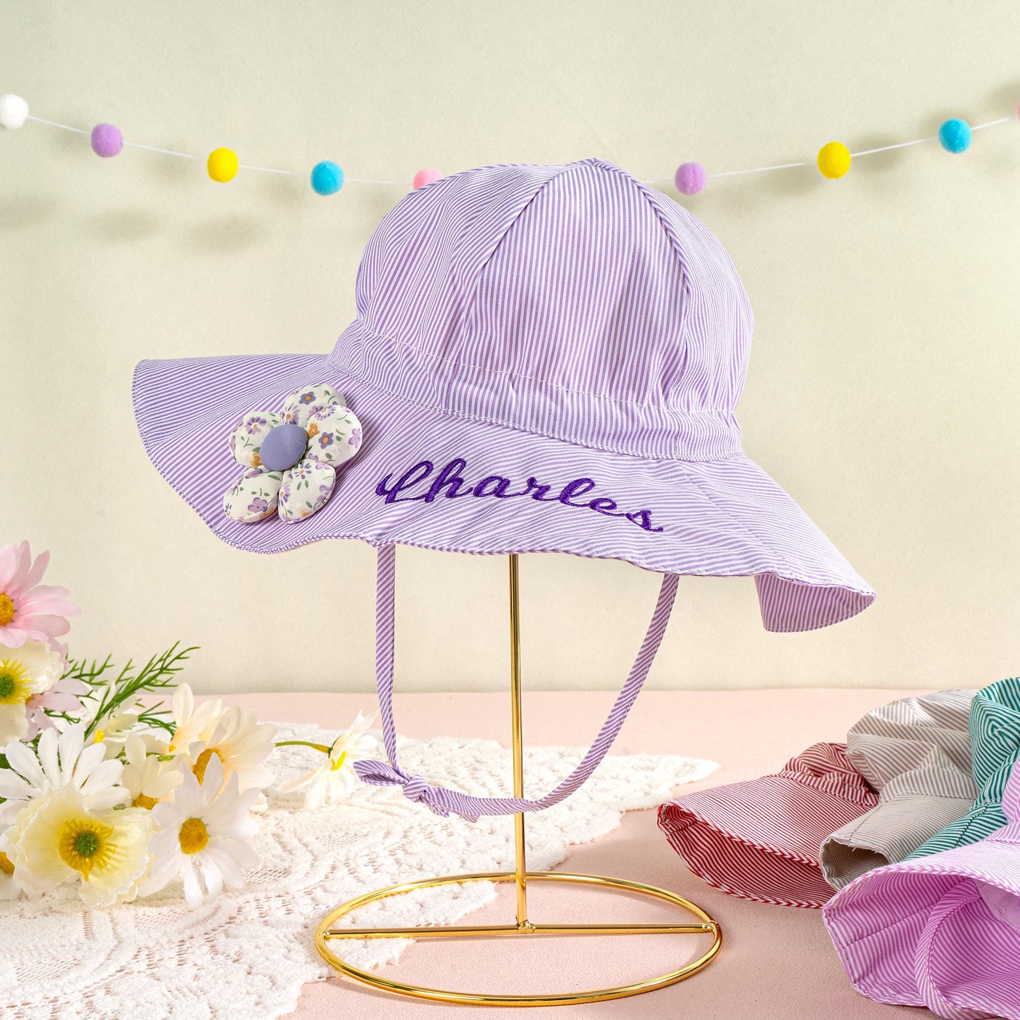 WOVEN BELT DECOR BUCKET HAT Bali Wide Brim Bucket in Floral – Hemlock Hat Co main image 3