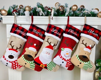 Personalized Buffalo Plaid Christmas Stockings: Family Holiday Decor