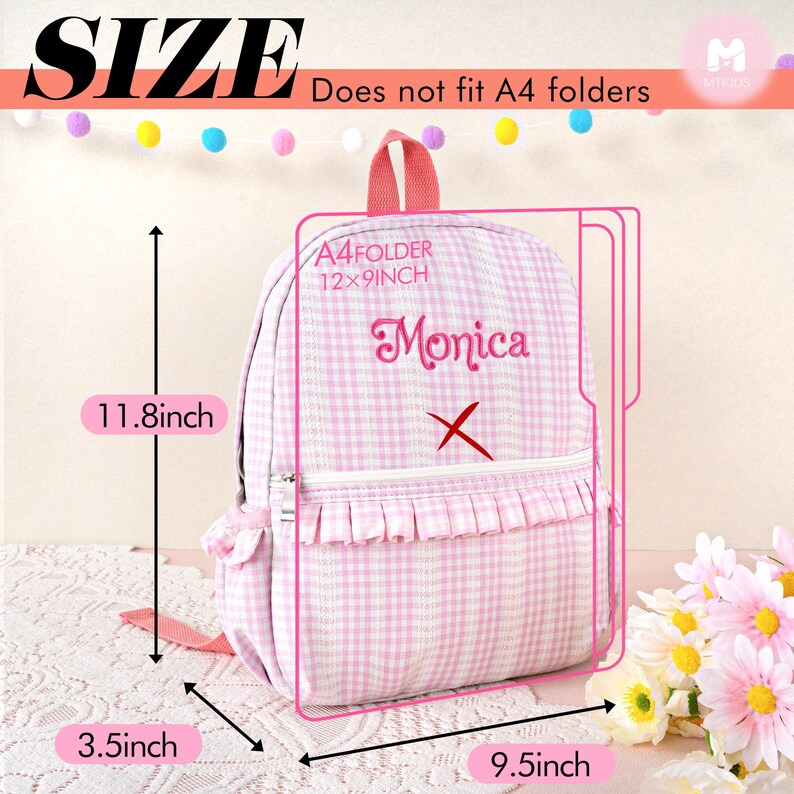 Pink Ruffly Backpack Ruffle Lace Backpack for Little Girls: Personalized Kids Bookbag - Etsy