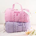 Personalized Little Girls Dance Duffle Bag: Seersucker Travel Bag, Embroidery Name Gift for Baby Kids Toddler