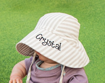 Personalized Sunhat for Kids, Custom Toddlers Hat, Sun Hat UPF50+, Outdoor Beach Play Sun Protection Cap for Kids Ages 0~4 Girl Boy