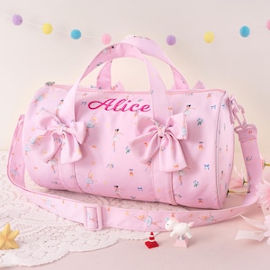 Personalized Dance Bag for Little Girls: Toddler Ballet Pink Duffle Bag, Kids Birthday Gift