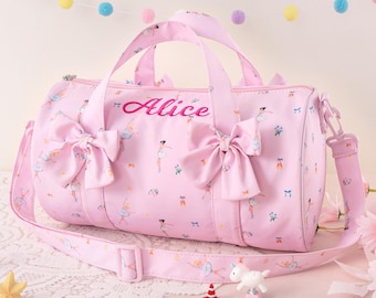 Personalized Dance Bag for Little Girls: Toddler Ballet Pink Duffle Bag, Kids Birthday Gift