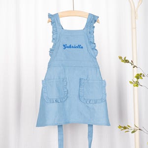Personalized Kids Apron with Name, Custom Toddler Cooking Pinafore, Little Chef Gift for Girls image 14