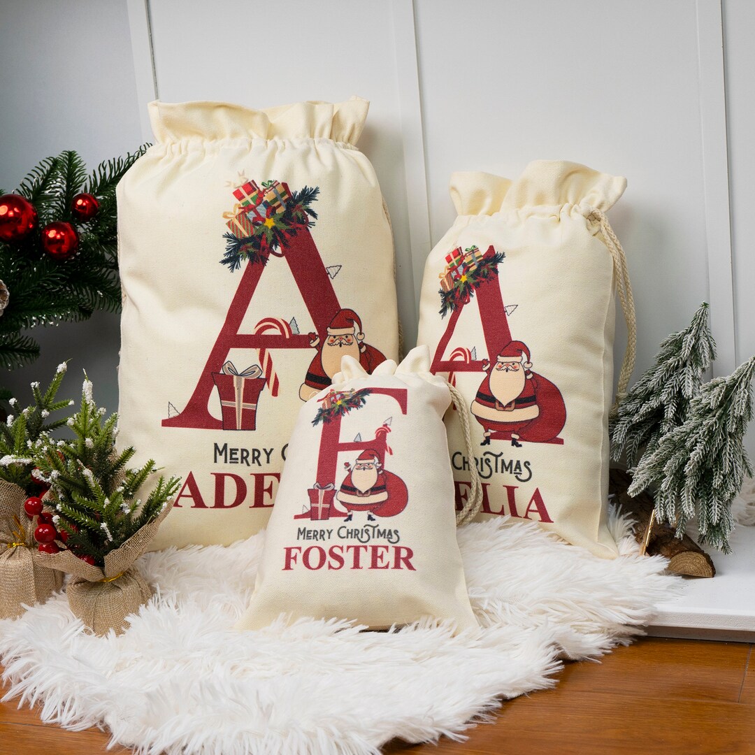 Christmas Stockings Gift Bag, Personalized Christmas Toy Sack, Custom