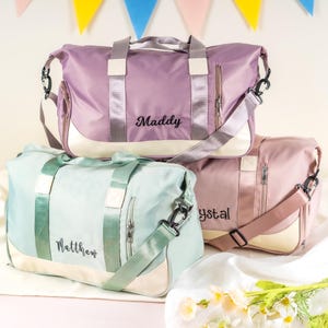 Personalized Duffle Bag, Weekender Bags with Name, Embroidered Monogram Duffle Bag, Birthday Gift for Women,  Bridesmaid Gift Bag