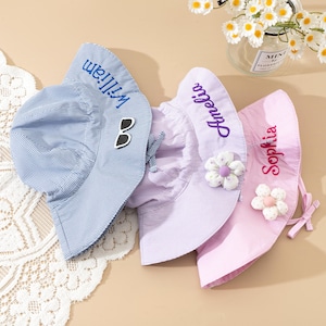 Personalized Baby Sun Hat: Custom Kids Beach Hat with Windbreak