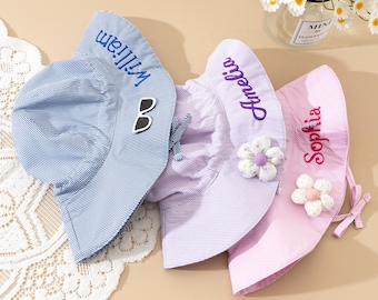 Personalized Baby Sun Hat: Custom Kids Beach Hat with Windbreak