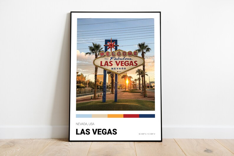 Las Vegas Print Nevada Poster Las Vegas Strip Printable Etsy