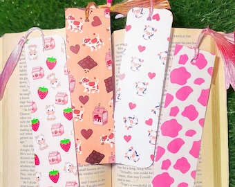 Cow Bookmarks | Cute Bookmarks, Animal Bookmarks, Kawaii Bookmarks, Cow Themed, Cow Print, Cow Gifts, Cow Accessories, Bookmark Accessories