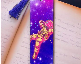 Lofi Astronaut Bookmark | Space Bookmarks, Space Art, Lofi Bookmarks, Lofi Art, Holographic Bookmarks, Space Gifts, Handmade