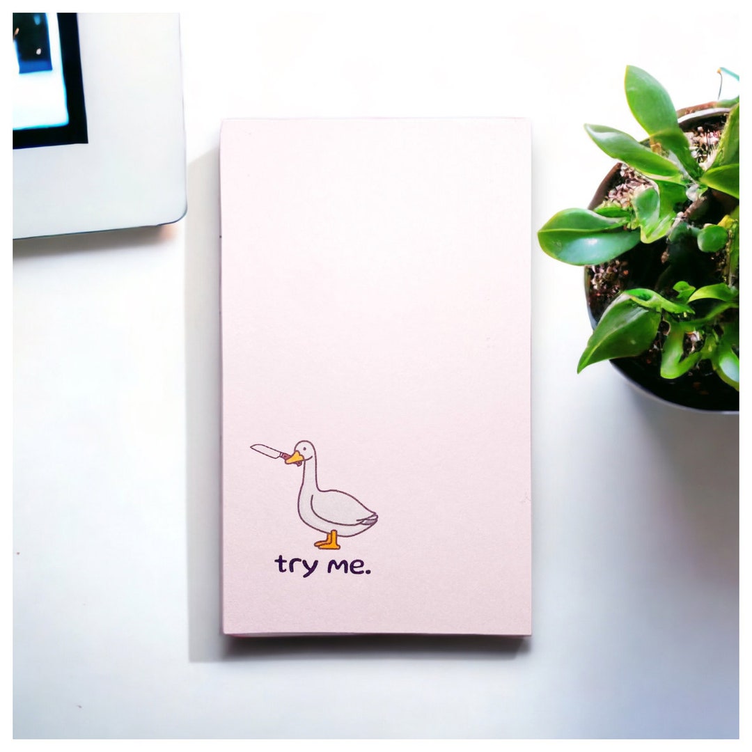 Goose With Knife Notepad Funny Goose , Meme Notepads, Untitled Goose