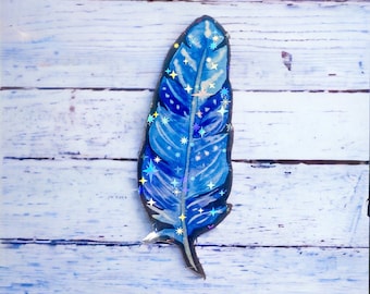 Blue Feather Holographic Sticker | Harvest Moon, Harvest Moon Sticker, Story of Seasons Stickers, Harvest Moon 64, Harvest Moon Marriage