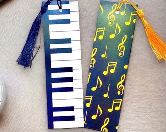 Music Bookmarks | Piano Boomarks, Piano Gifts, Piano Art, Music Note Bookmarks, Pianist Gift, Musician Gifts, Gifts for Musician, Keyboard