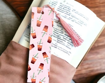 Boba Bookmarks | Aesthetic Bookmark, Cute Bookmark, Bookmark Accessories, Milk Tea, Bookmark Favors, Bookmark Gifts,  Boba Themed, Boba Gift