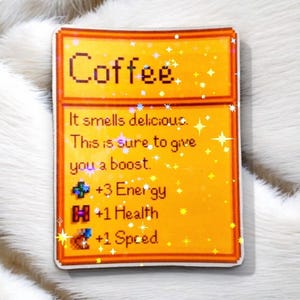 Pegatina de café de Stardew Valley / Pegatinas de Stardew Valley, Pegatinas de Stardew, Merchandising de Stardew, Icono de Stardew Valley, Arte de Stardew, Inspirado en Stardew