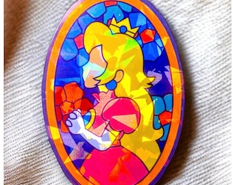 Glas-in-loodmagneet Gaming Princess | Holografisch gamingdecor