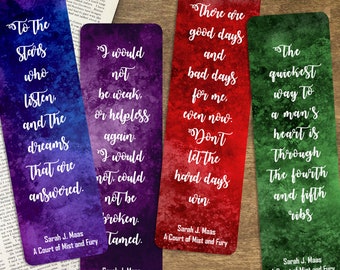 ACOTAR Quotes Paper Bookmarks | Rhysand | Feyre | Azriel | Morrigan | Cassian | Amren | Velaris