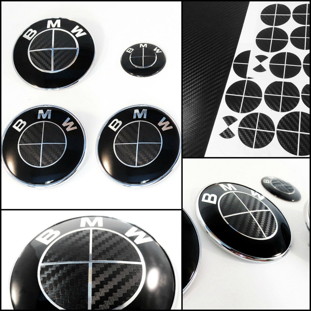 Black and Black BMW Badge CARBON Decals 3D Carbon Fiber Vinyl Etsy