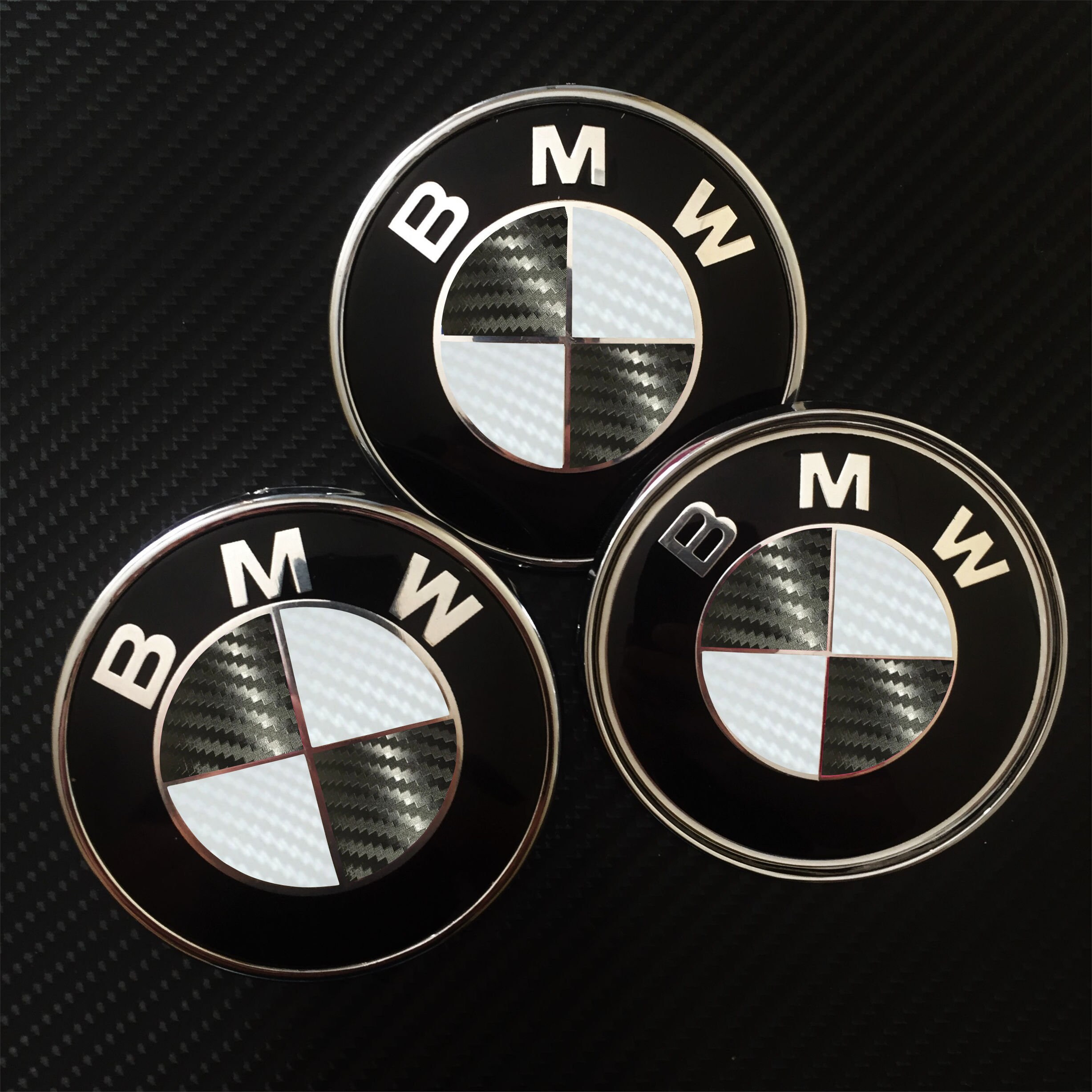 Black and White BMW Badge CARBON Decals 3D Carbon Fiber Vinyl Etsy