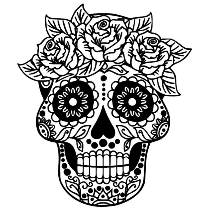 Flower Crown Sugar Skull SVG - Etsy