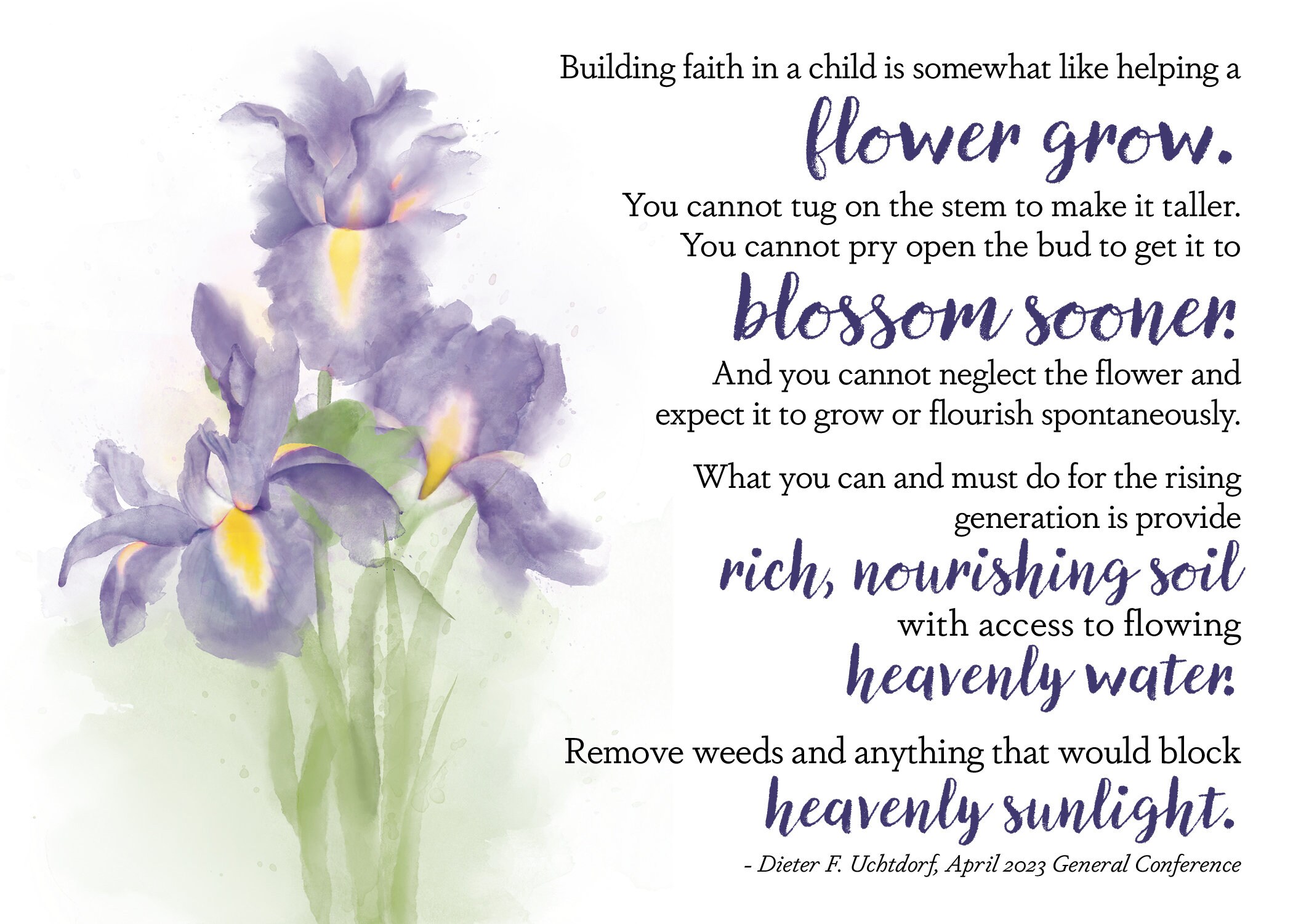 Dieter F. Uchtdorf April 2023 General Conference Quote Iris Etsy