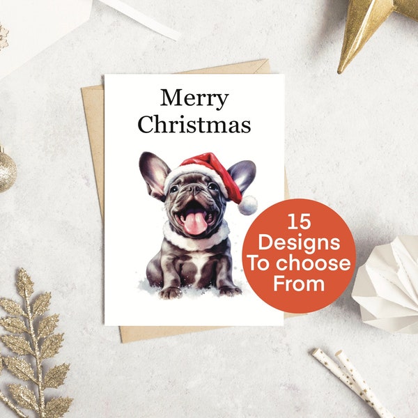 French bulldog christmas cards, Dog greetings card, Card from the dog, festive cards, Christmas cards multipack, card for dog owner