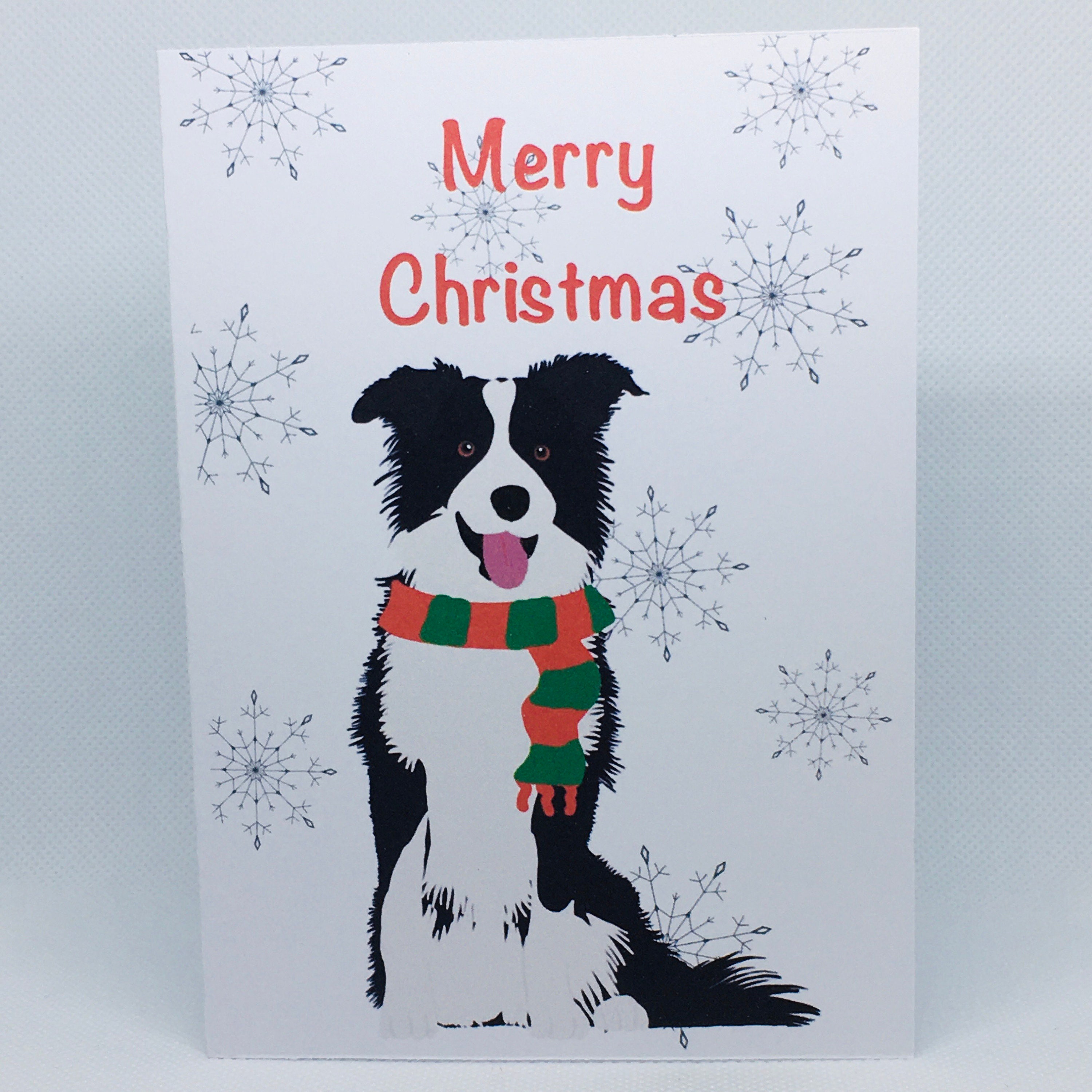 Border Collie Christmas Card: Dog Greetings Card - Etsy