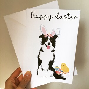 Carte de Pâques border collie, carte de Pâques du chien, chien, carte de joyeuses Pâques pour chien