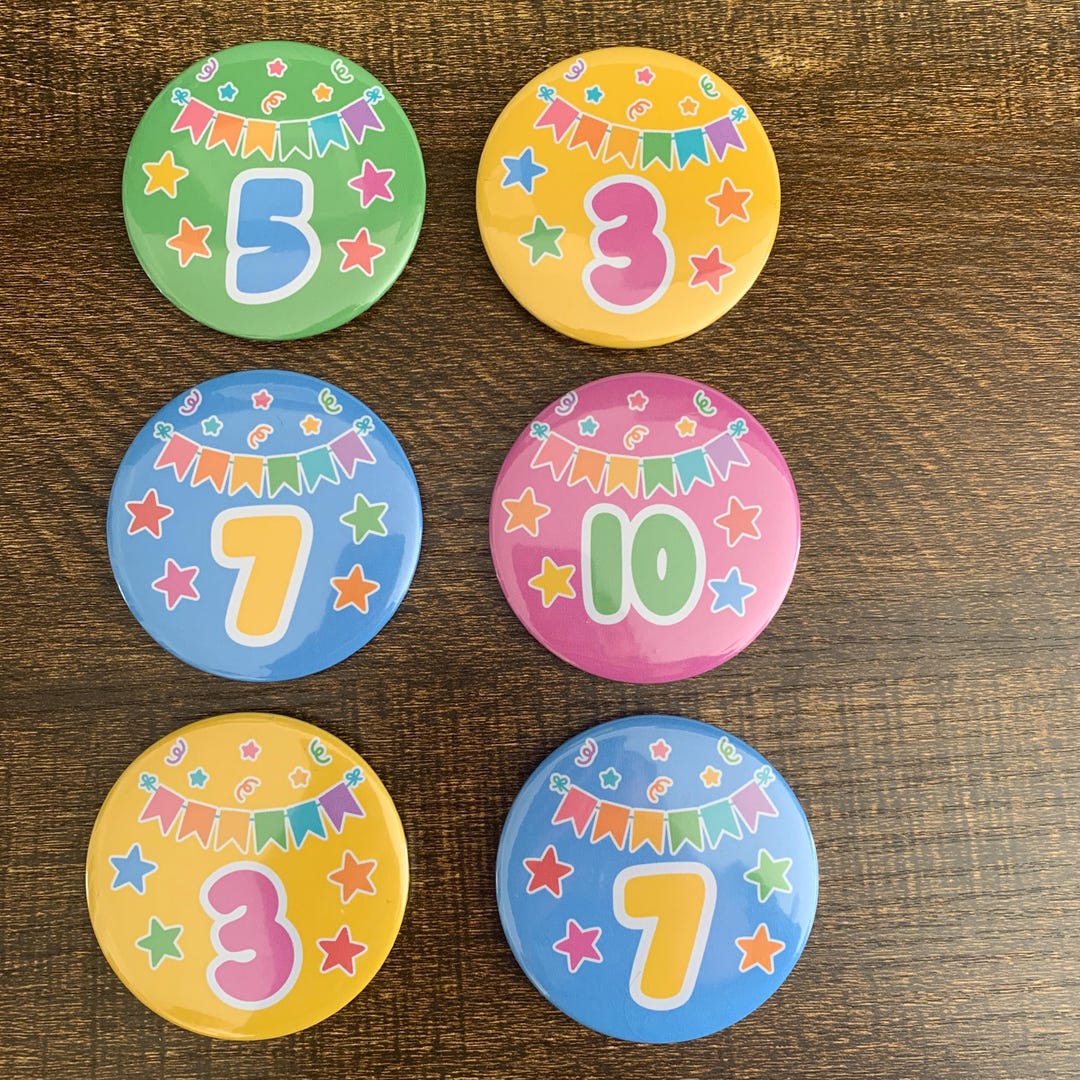 Personalised Number Birthday Badge for Kids - Etsy