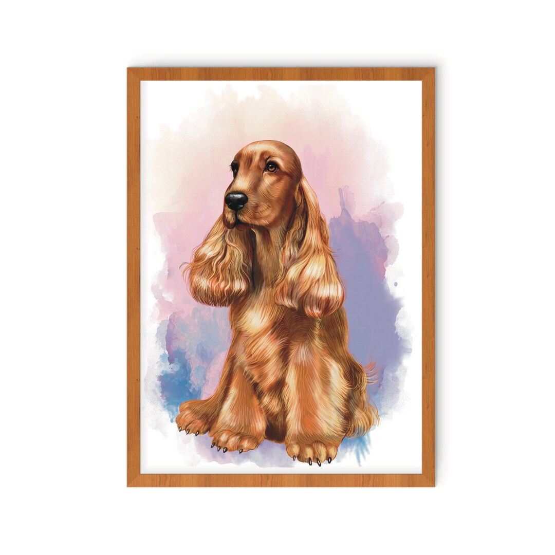 Cocker Spaniel Art Print: A4 Dog Portrait - Etsy