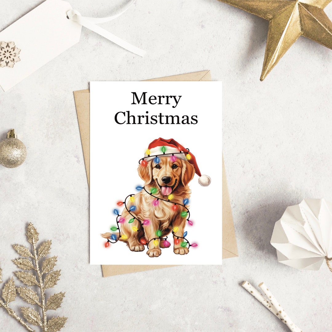 Golden Retriever Christmas Cards, Dog Greetings Card, Card From the Dog ...