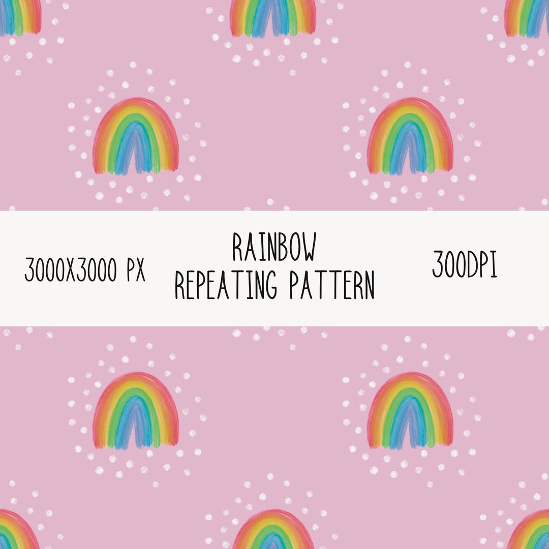 Rainbow Repeating Pattern, 300 DPI JPEG Digital Image, 3000 X 3000 ...