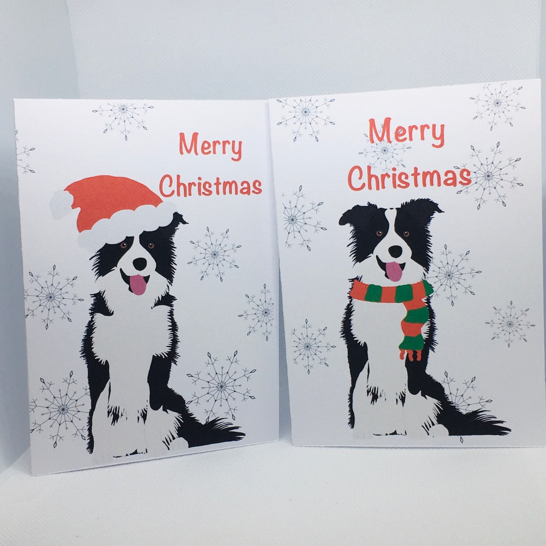 Border Collie Christmas Card: Dog Greetings Card - Etsy