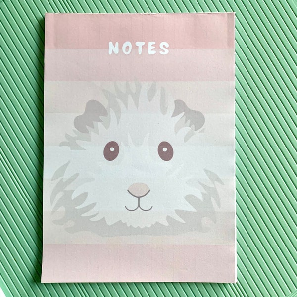 Guinea Pig notepad,  stationary gift for Guinea pig owner, christmas gift for her, stocking filler for teens, to-do notepad