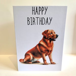 Carte d'anniversaire de renard roux, carte pour papa chien, carte chien maman, carte du chien, carte personnalisée à l'intérieur