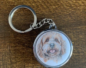 Crocheted Dog Face Keyring | Charm Keyring, Gift for Her, Gifts for Him ...