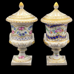 Exquisite Handmade Dresden Carl Thieme Potschappel Vases, German Antique